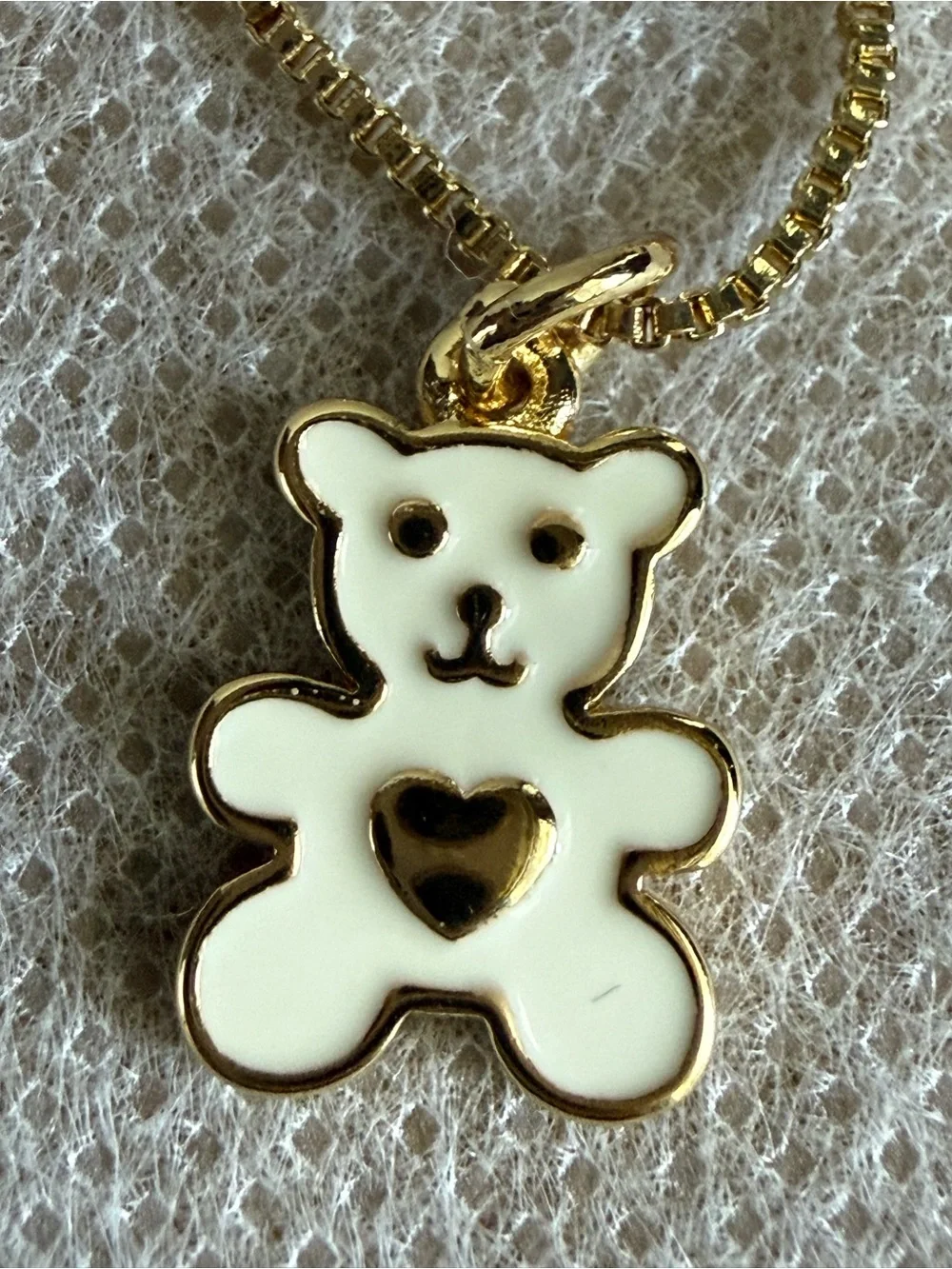 Gold Teddy Bear Pendant Necklace - Women's Jewelry